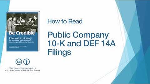 How to Read Public Company 10K and DEF14A Filings