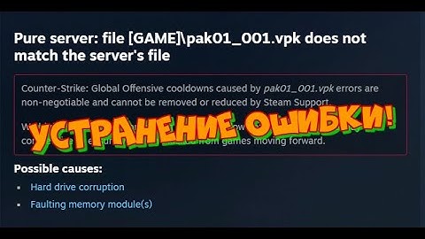 Pure server: file [GAME]\pak01_001.vpk does not match the server