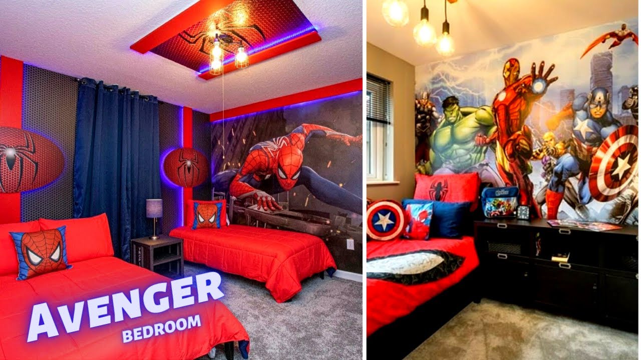 Avengers Themed Bedroom for kids | Avengers Bedroom Makeover ...