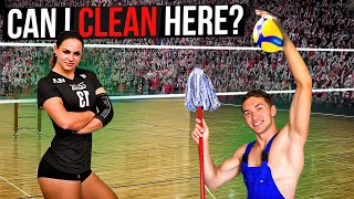 Pretended to be a Cleaner. Volleyball Prank