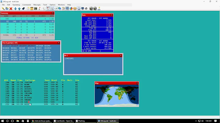 DXLog.net SO2R Morse Runner Practice.  First test run. Stereo.