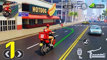 Gameplay Walkthrough van Urban Food Delivery Game Deel 1 – Van fiets naar motor! (Android)