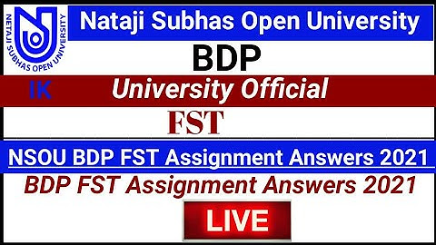 [ NSOU BDP FST Assignment Answers 2021 ] BDP FST Online MCQ Assignment Answers 2021 || FST MCQ 2021