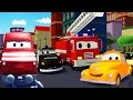 Troy o Trem e a Super Patrulha na Cidade do Carro | Desenhos animados carros caminhões crianças