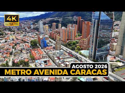 Avance Metro de Bogotá Avenida Caracas y Estación 13 - Megapuente Ferroviario Bogotá Drone 4K