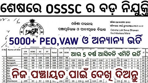 OSSSC Big Recruitment 2026//OSSSC PEO,RI,DEO other Job vacancies//Odisha Govt Jobs//Odisha Job