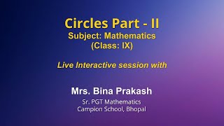 Live Interaction on PMeVIDYA :Circles Part - II