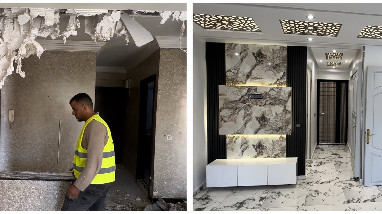 جولة فشقة بعدإصلاحات جدرية تغيير  360c° أفكار مبتكرة وديكورات حديثة تشطيب شقق