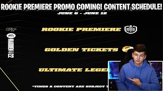 ROOKIE PREMIERE PROMO COMING! CONTENT SCHEDULE REVEALED! | MADDEN 22 ULTIMATE TEAM