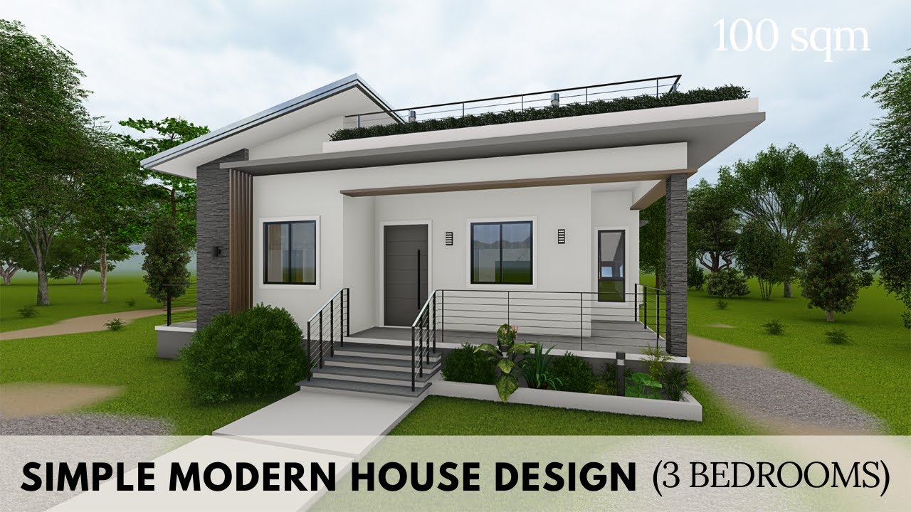 Small House Design with Roof Deck 10x10m (100 sqm) 3 Bedroom YouTube