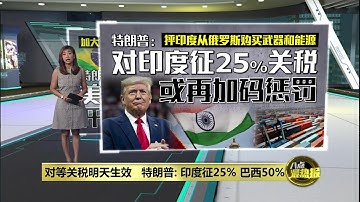抨向俄罗斯买武器和能源   特朗普：征印度25%关税或再加码惩罚 | 八点最热报 31/07/2025