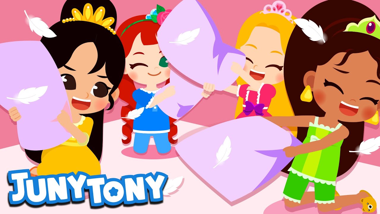 ⁣Princess Pajama Party | Let the secret party begin:D | Sleepover | Princess Song for Kids | JunyTony