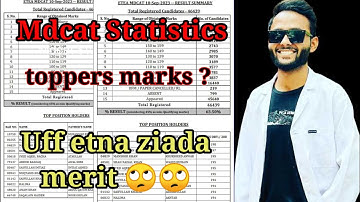 Mdcat statistics 2023\etna ziada merit \mdcat toppers\etea mdcat statistics\kpk mdcat