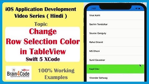 How to Change Color of TableView Row Selection Other Than Gray in Swift 5 XCode | Hindi | iOS App