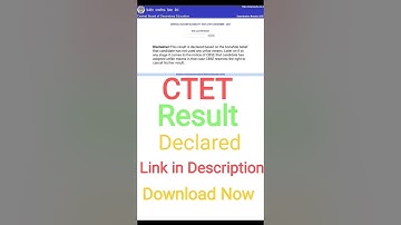 CTET Result December 2021 Declared Download Now Link in Description CTET Result 2022