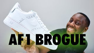Nike Air Force 1 Brogue Back 9 White Pink On Foot Sneaker Review QuickSchopes 671 Schopes HF1937 100