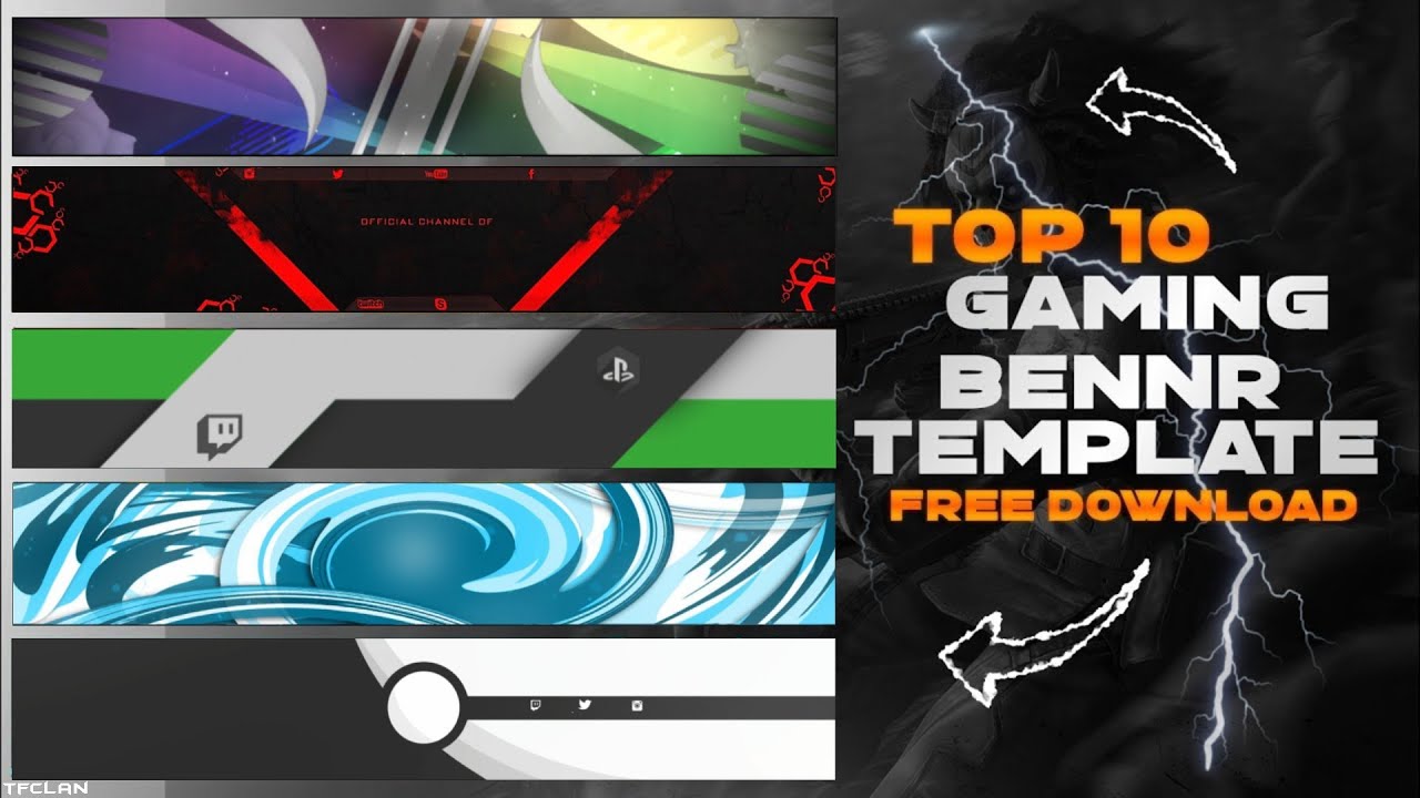 Top 10 Youtube Gaming Banner Template No Text Free Download Youtube