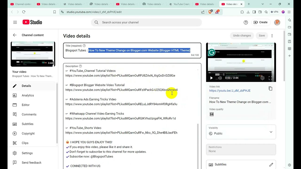 Blogspot Tubes : How To Add Ranking Tags on YouTube Video {Boost YouTube Published Video}