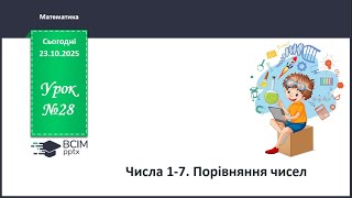 картинка: Математика 1 кл. Числа 1-7. Порівняння чисел.