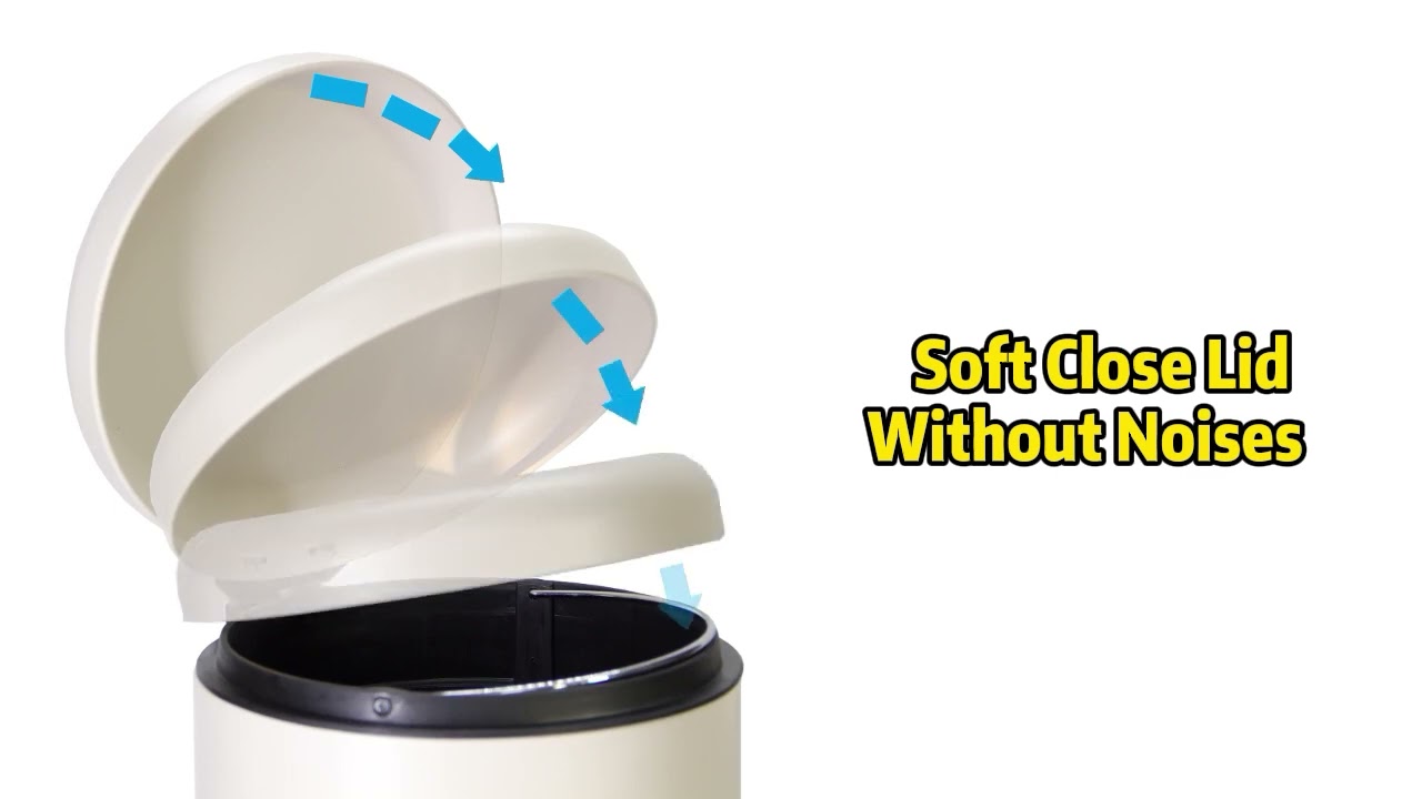 Silent 5L Pedal Bin - The Perfect Noiseless Trash Can for Home & Office