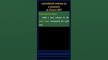 Calculated Column vs Measure in Power BI #powerbiforbeginners