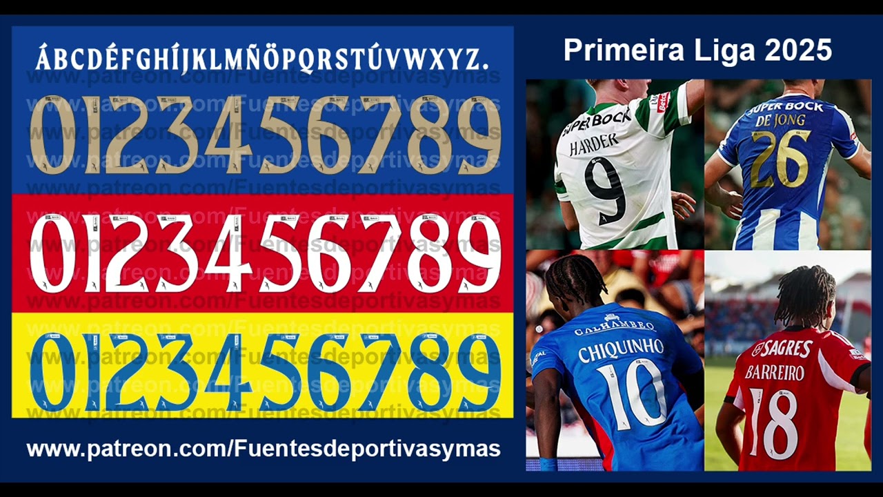 Tipografia Primeira Liga Portugal 2025 - 26 Font Primeira Liga Portugal 2025 - 26