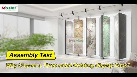 Stone three-sided rotating display stand