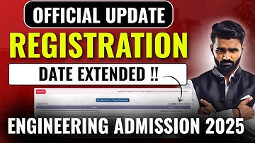 REGISTRATION DATE EXTENDED !! | ENGINEERING ADMISSION 2025 | PRADEEP GIRI SIR