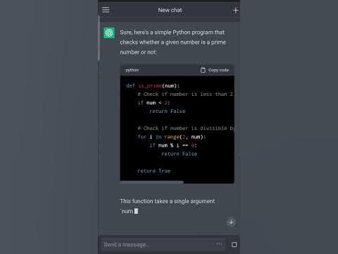 Python program to check prime number using ChatGPT - YouTube