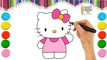 How to Draw Hello Kitty | Easy Step-by-Step Drawing for Kids with Rhymes