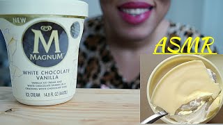 ASMR | White Chocolate Vanilla Magnum ice cream Tub *EATING SOUNDS* (NO TALKING)