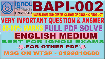 IGNOU BAPI 02 IMPORTANT QUESTION ANSWER | BAPI 002 EXAM NOTES | BAPI 2 SAMPLE PAPERS