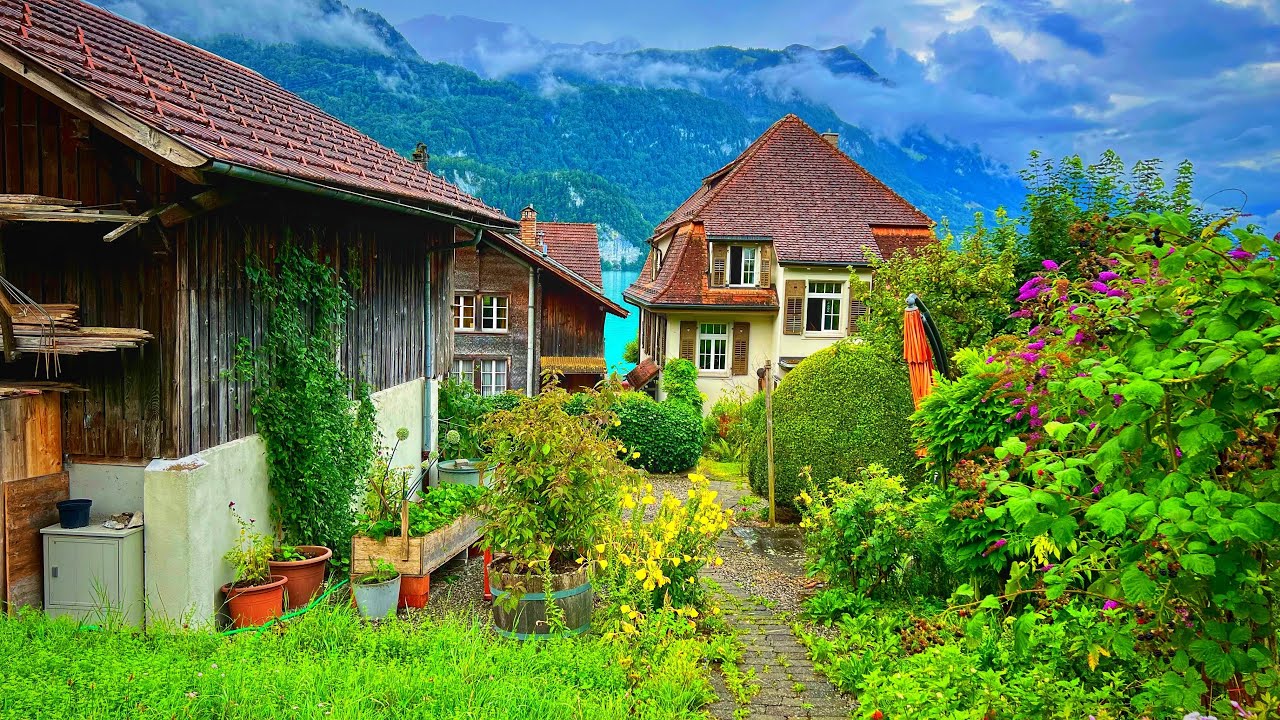 Brienz Switzerland 4K - walking in the most beautiful Swiss villages - fairytale village