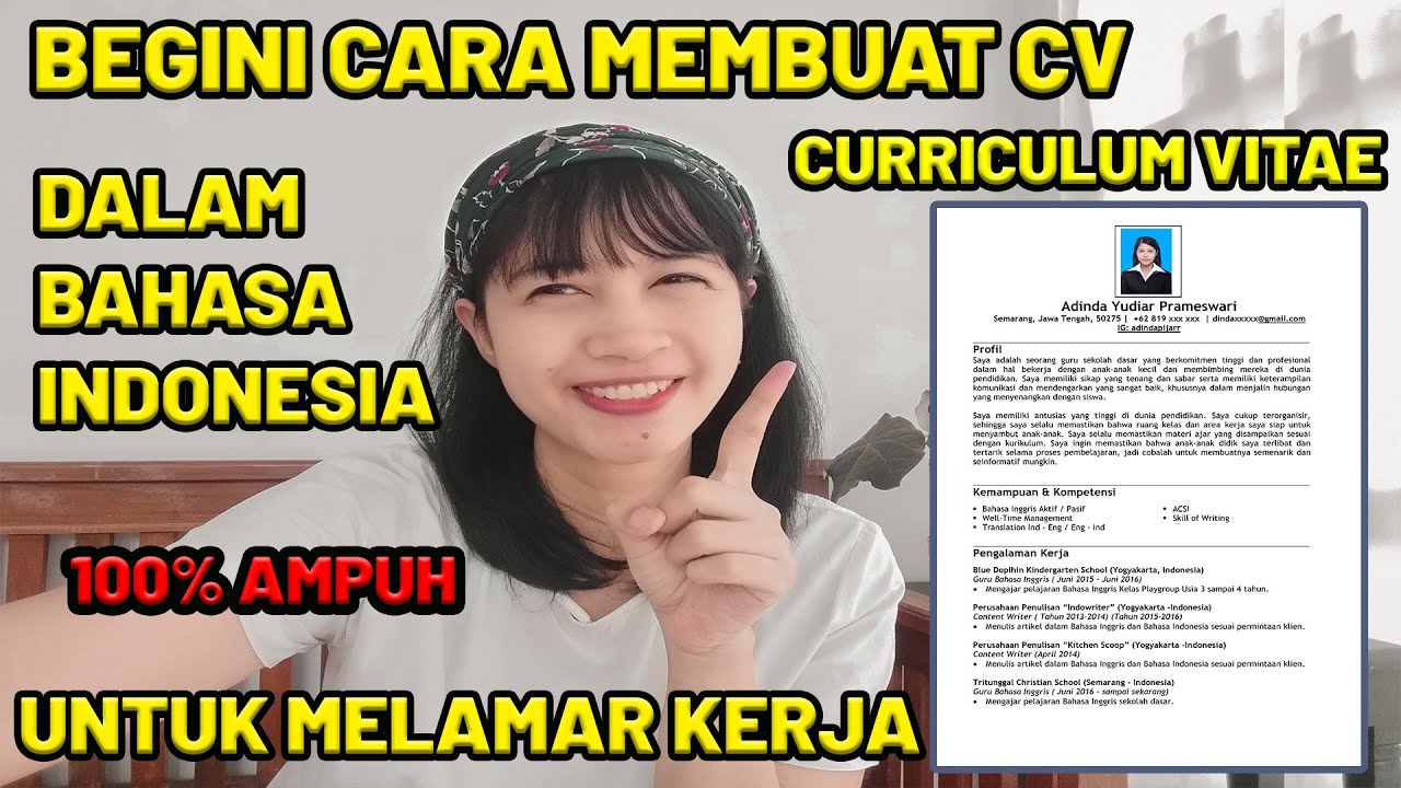 Cara Membuat CV atau Curriculum Vitae Dalam Bahasa Indonesia Yang 100%