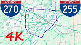 ⁴ᴷ St. Louis Beltway (Interstates 270 & 255) clockwise/inner loop [4K VIDEO]