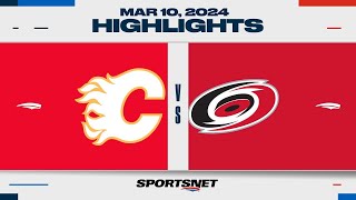 NHL Highlights | Flames vs. Hurricanes - March 10, 2024