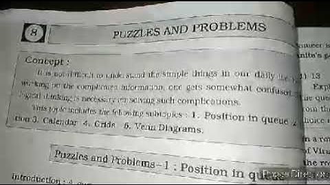 Std-5th|Sub-Intelligence| 8- Puzzles and Problems