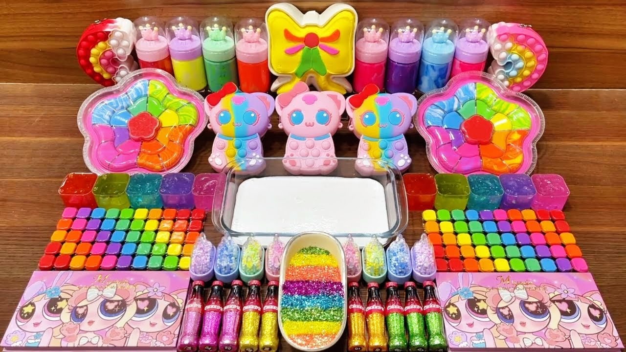 Anime Slime Mixing ASMR – Satisfying Rainbow Glossy Slime Sounds 