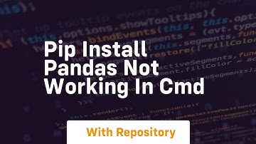 pip install pandas not working in cmd