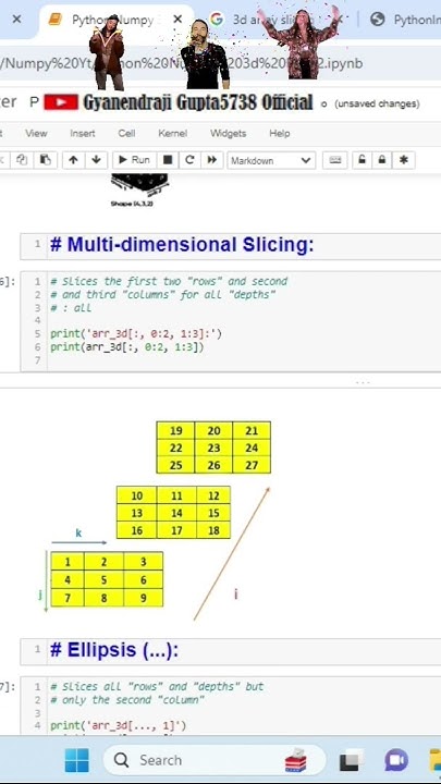 python numpy 3d array indexing and slicing. #python #numpy #shorts # ...