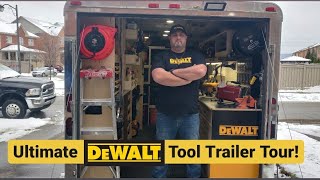 Ultimate DeWALT tool trailer tour!  GENERAL CONTRACTOR ROLLING TOOL BOX TOUR DEWALT TOOLS RAM 3500