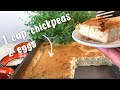 With 1 cup of chickpeas and 2 eggs try this amazing recipe low in calories delicious and cheap 