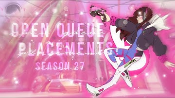 D.Va Only Open Queue Placements! - Season 27 | D.Va Montage