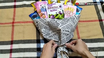 【DIY Craft#5】零食花束 snack bouquet - 亲手包花束送给吃货朋友吃货花吧