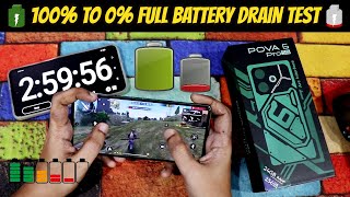 Tecno Pova 6 Pro 5G 100% to 0% Full Battery Drain Test | Tecno Pova 6 Pro 5G battery life