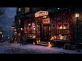 Dark Academia Valentine Bookstore Ambience ❤️🎹Relaxing Piano Music and Snow