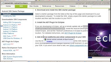 Android 1 Programming Tutorial install SDK Eclipse plugin and Hello world first program