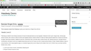 Headway 3 Tutorial: Design Panel Global Styling, Structure, Blocks, and Styles