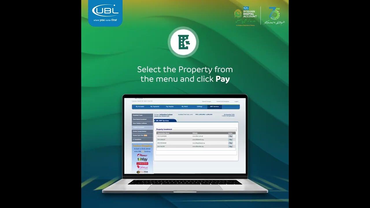 DHA Property Payment UBL Roshan Digital Account YouTube