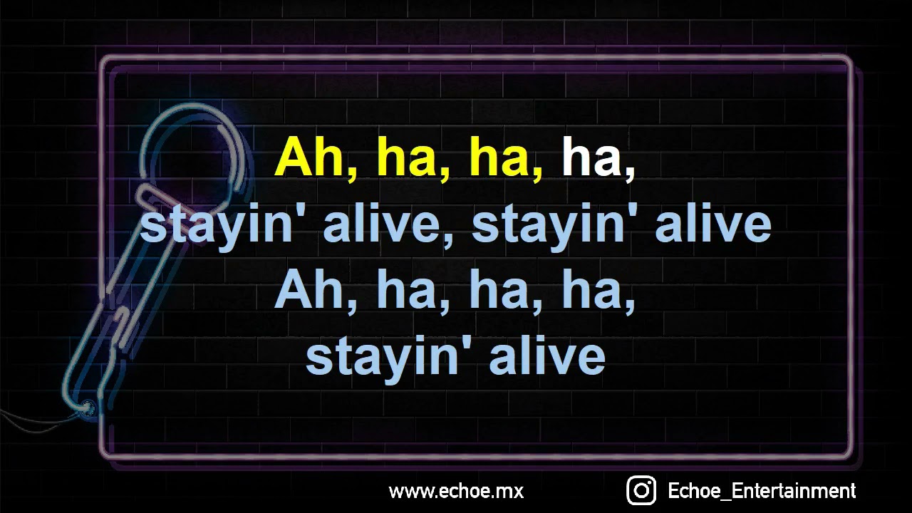 Bee Gees - Stayin Alive (Versión Karaoke) - YouTube